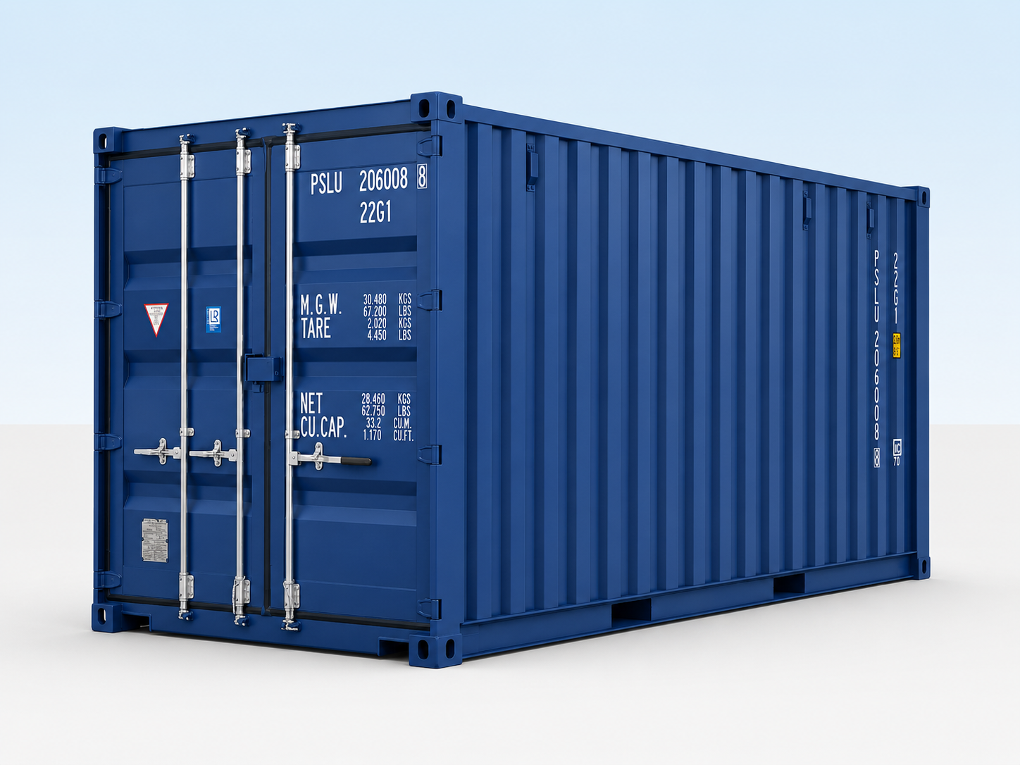 20ft blue shipping container